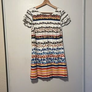 KENSIE Mod floral minidress with back zipper.